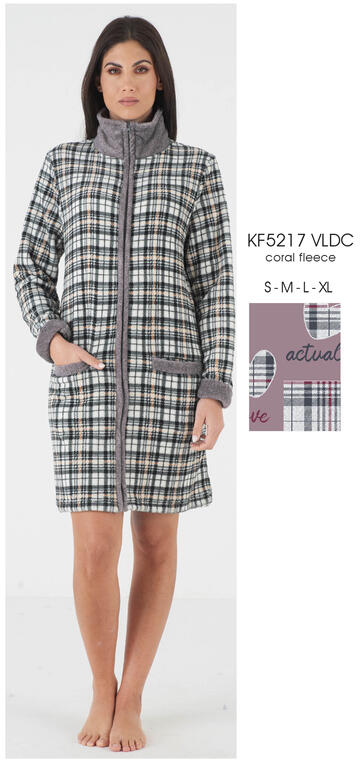ART. KF5217 VLDC- vestaglia donna m/l coral fleece kf5217 vldc - Fratelli Parenti